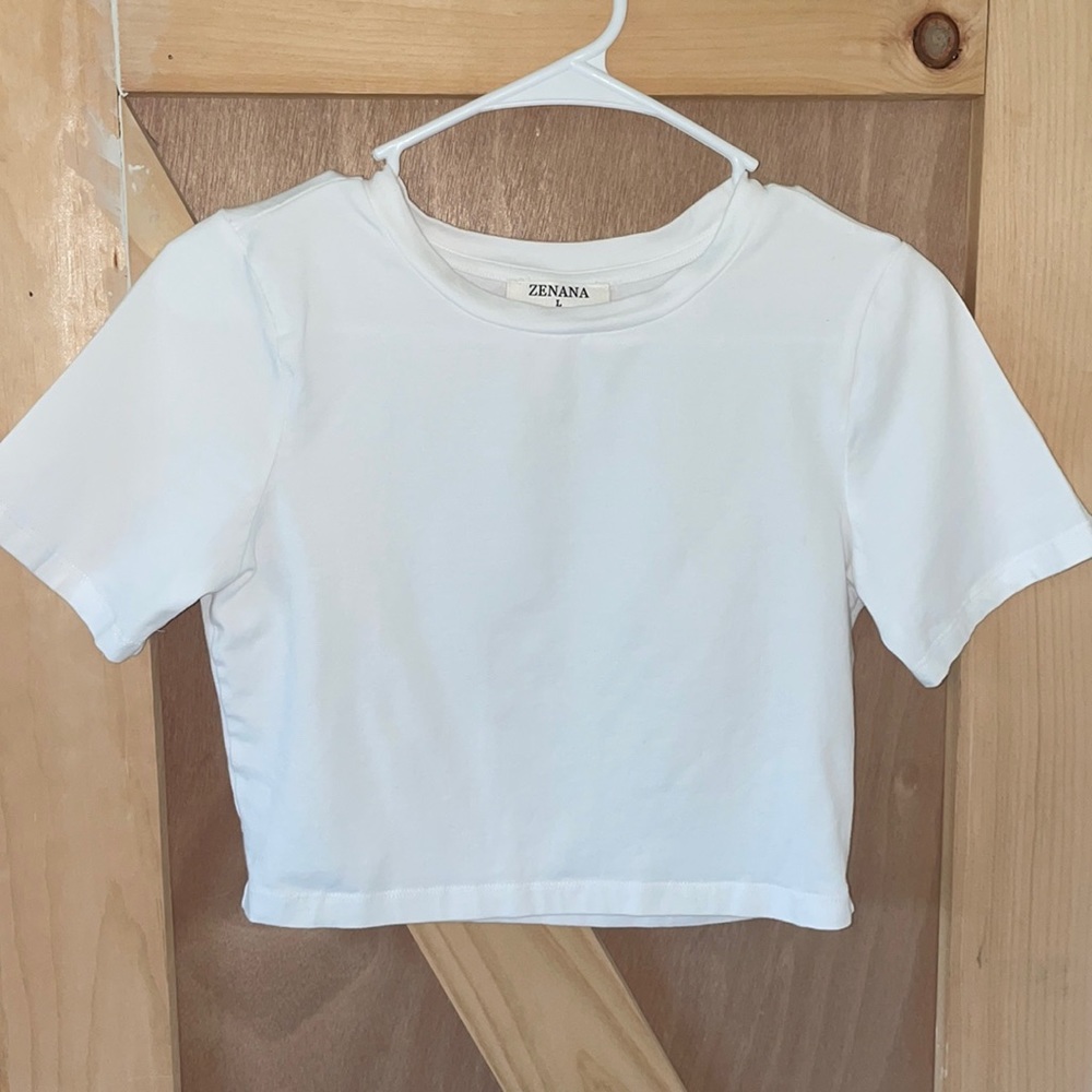ZENANA WHITE CROP TOP